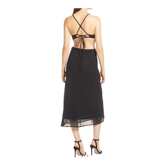 Rahi GLIMMER OPEN BACK SLIP DRESS IN BLACK - Picture 2 of 9